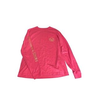 Southern Shirt Women’s Gold Foil Print Hit Pink Long Sleeve Tshirt Size Medium